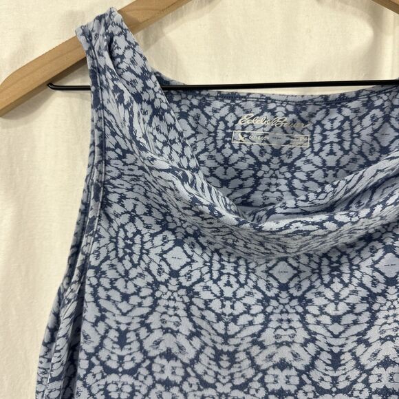 Eddie Bauer Blue Geo Print Cowl Neck Outdoor Sleeveless Dress Womens Size PM - Picture 8 of 8